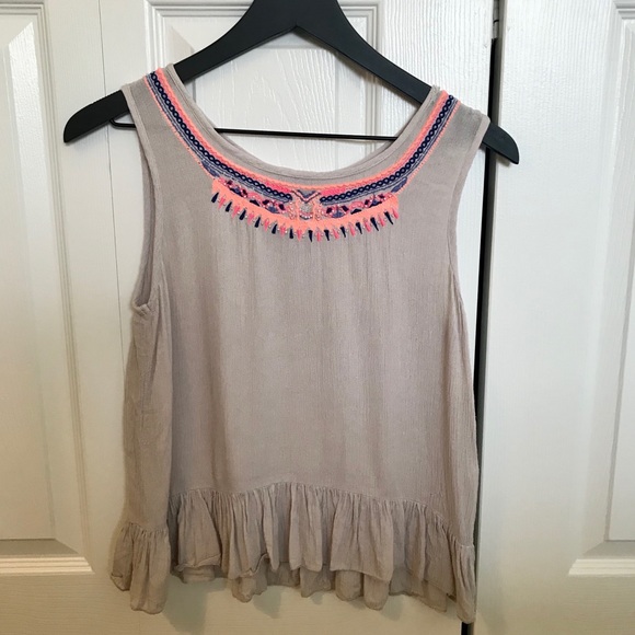 Fun & Flirt Tops - 🔴 SOLD Fun & Flirt Boho Embroidered Flowy Tank